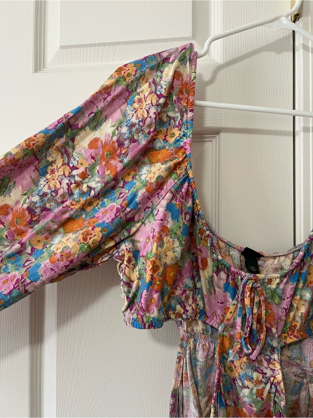 Wild Fable Floral Linen Blend Cutout Dress Size XXL - Picture 2 of 9
